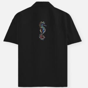 Embroidered Seahorse Oversized Shirt